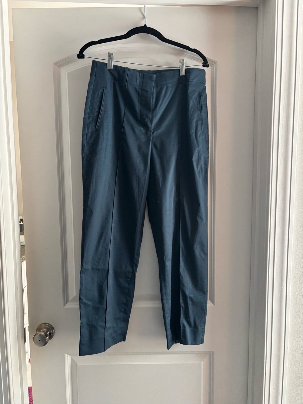 J. Crew Cropped Straight-Leg Pants in Teal